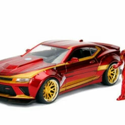Jada Toys 2016 Chevy Camaro SS With Iron Man Figure, Avengers - Jada 99724 - 1/24 Scale Diecast Model Toy Car
