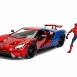 Jada Toys 2017 Ford GT With Spider-Man Figure, Spider-Man - Jada 99725 - 1/24 Scale Diecast Model Toy Car