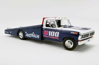 1970 Ford F-350 Ramp Truck - U100 Allan Moffat, Blue And White - Acme A1801406 - 1/18 Diecast Car