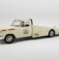 ModelToyCars 1970 Ford F-350 Ramp Truck - Holman Moody, Beige/Tan - Acme A1801417 - 1/18 Scale Diecast Replica