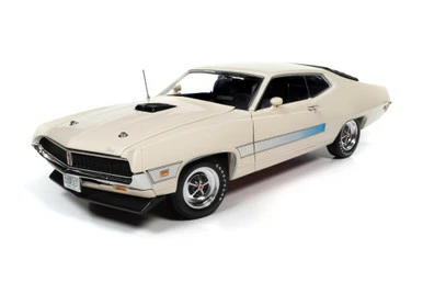 1971 Ford Torino Cobra GT, Wimbledon White - Auto World AMM1256 - 1/18 Scale Diecast Model Toy Car