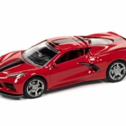 2020 Chevy Corvette C8 Stingray, Torch Red And Black - Auto World AWSP084/24A - 1/64 Diecast Car