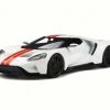 2017 Ford GT, White W/ Red - GT Spirit GT097 - 1/18 Scale Resin Collectible Vehicle Replica