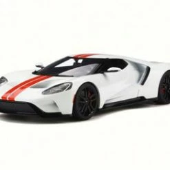 2017 Ford GT, White W/ Red - GT Spirit GT097 - 1/18 Scale Resin Collectible Vehicle Replica