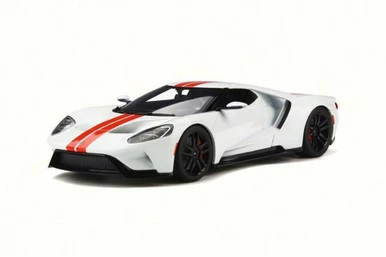 2017 Ford GT, White W/ Red - GT Spirit GT097 - 1/18 Scale Resin Collectible Vehicle Replica