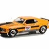 1970 Ford Mustang Mach 1, Yellow Orange - Greenlight HWY18035 - 1/18 Scale Diecast Model Toy Car
