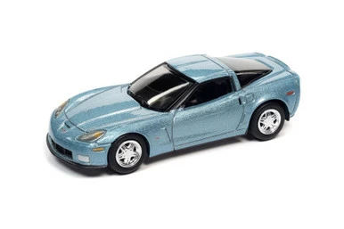 2012 Chevy Corvette Z06, Carlisle Blue - Johnny Lightning JLSP189/24A - 1/64 Scale Diecast Car