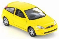 2002 Ford SVT Focus, Yellow - Kinsmart KT5082D - 1/34 Scale Diecast Model Toy Car