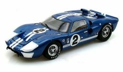 Shelby Collectibles 1966 Ford GT-40 MK II #2, Blue W/ White Stripes - Shelby SC401 - 1/18 Scale Diecast Model Toy Car