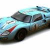 1966 Ford GT-40 MK II #1 W/ Dirt, Gulf Blue - Shelby Collectibles SC405 - 1/18 Scale Diecast Car
