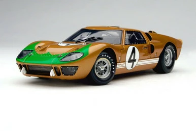 1966 Ford GT-40 MK II Le Mans #4, Gold - Shelby Collectibles SC414G - 1/18 Scale Diecast Car