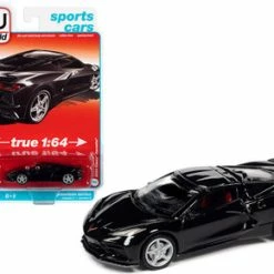 2020 Chevy Corvette, Black - Auto World AWSP065/24A - 1/64 Scale Diecast Model Toy Car