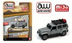 2018 Jeep Wrangler Rubicon With Roof Rack, Gray - Auto World CP7717-24 - 1/64 Scale Diecast Car