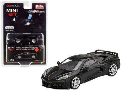 2020 Chevy Corvette Stingray C8, Black - Mini GT MGT00153-MJ - 1/64 Scale Diecast Model Toy Car