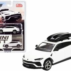 Lamborghini Urus With Roof Box, White - Mini GT MGT00220-MJ - 1/64 Scale Diecast Model Toy Car